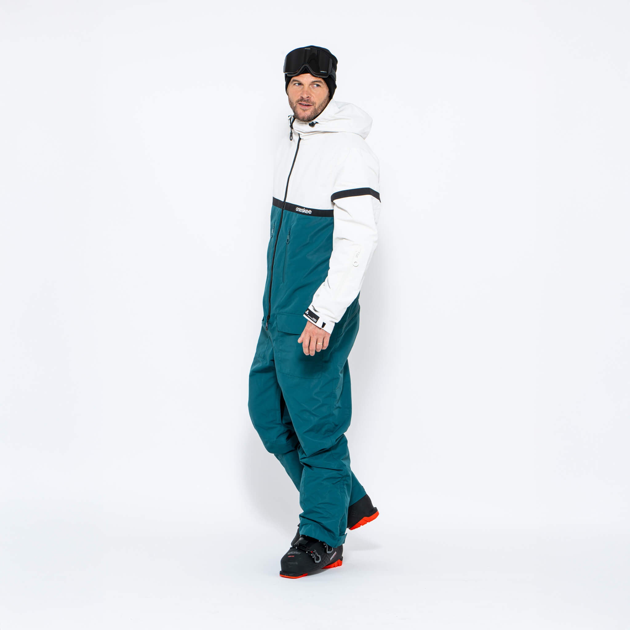 Men's Snow Suit, Green & White