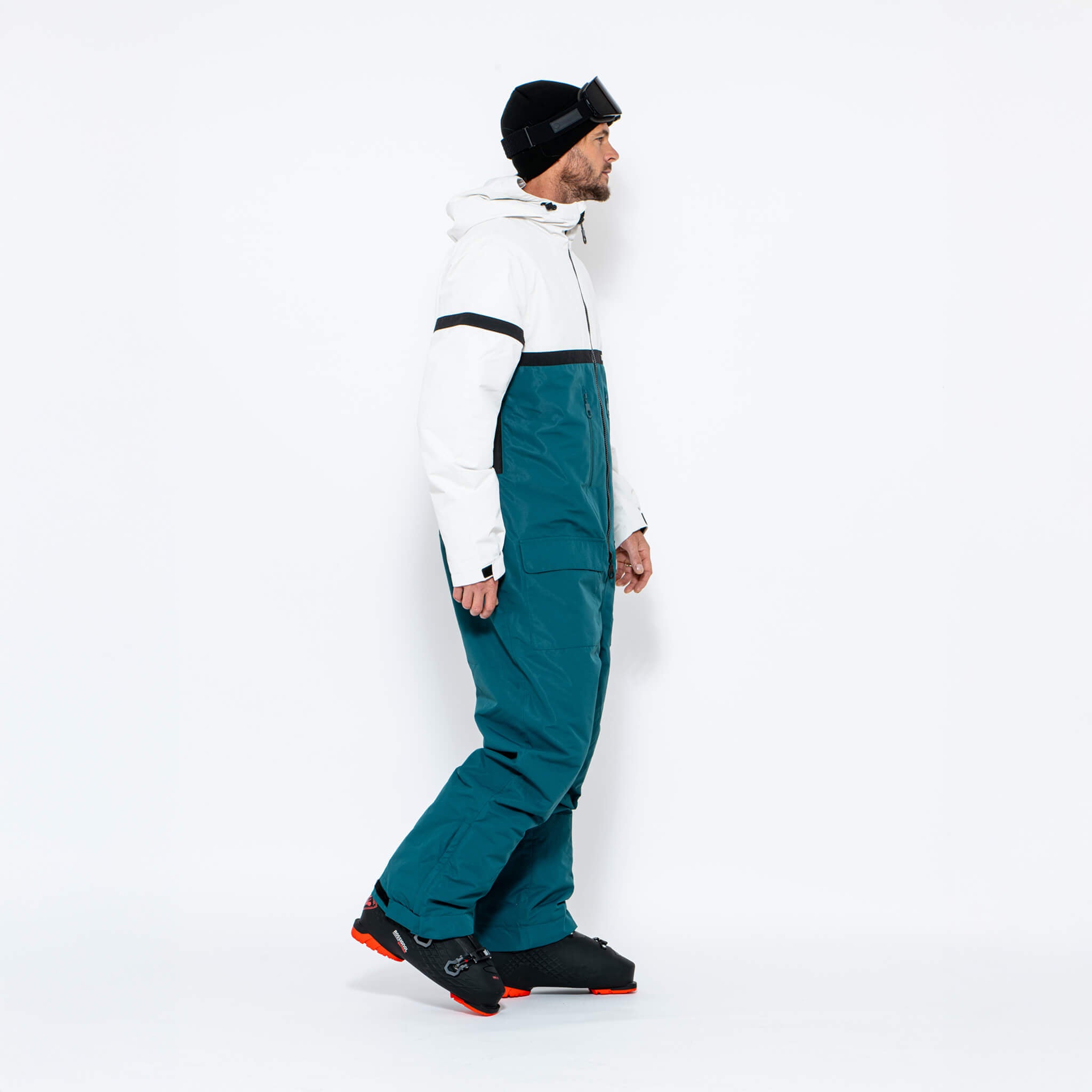 Men's Snow Suit, Green & White