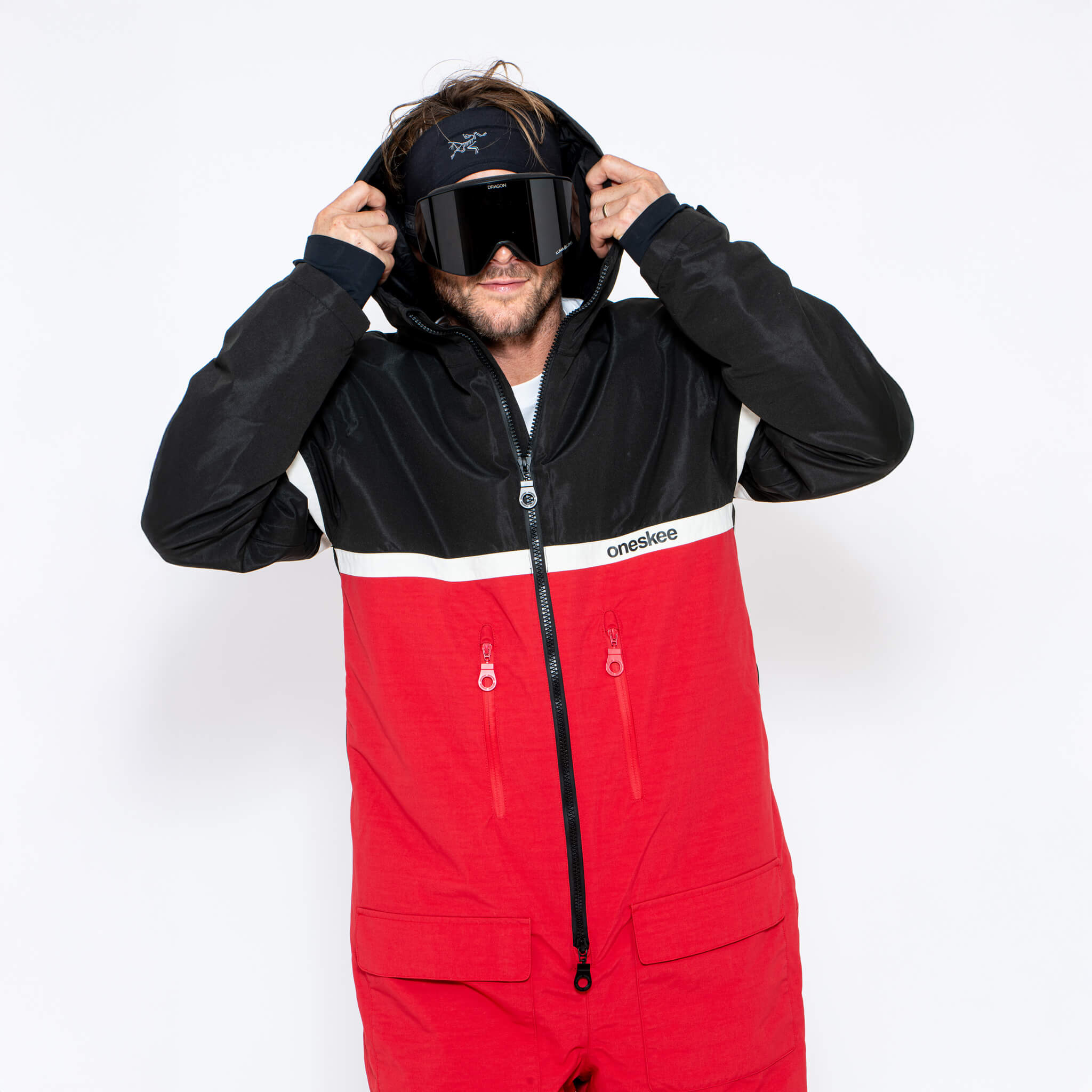 Men's Snow Suit, Red & Black