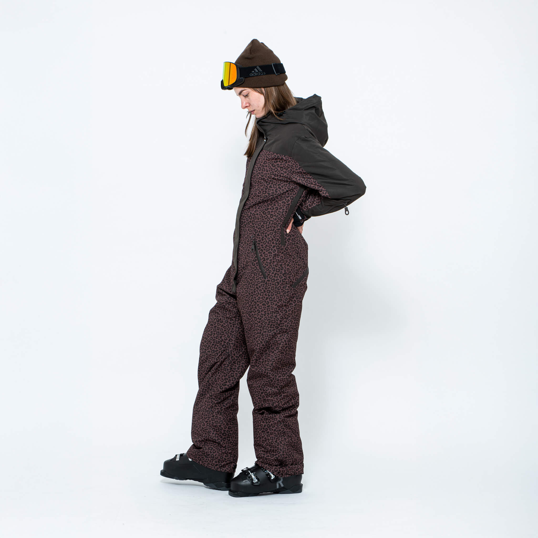 Women's Snow Suit, Brown Leopard