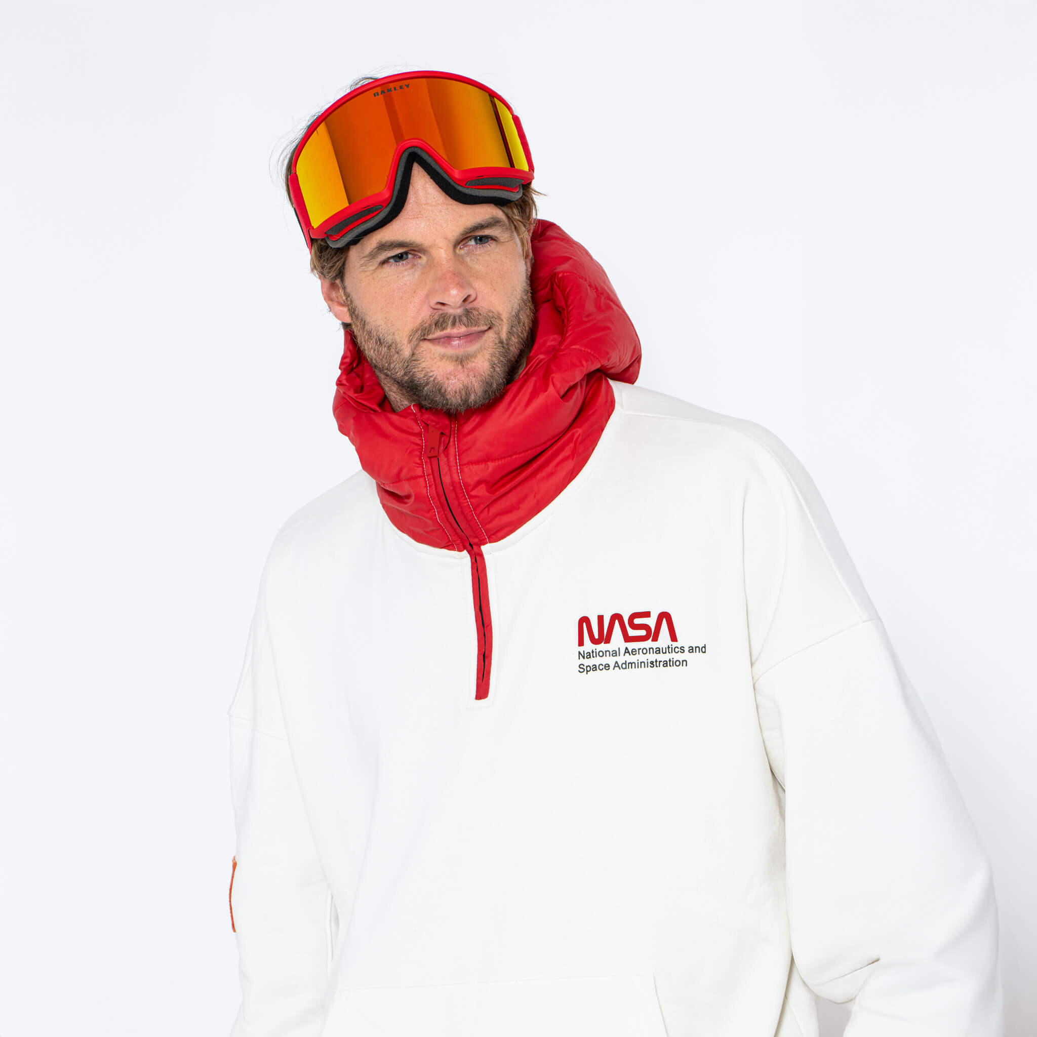 WR Puffer Hoodie, White NASA