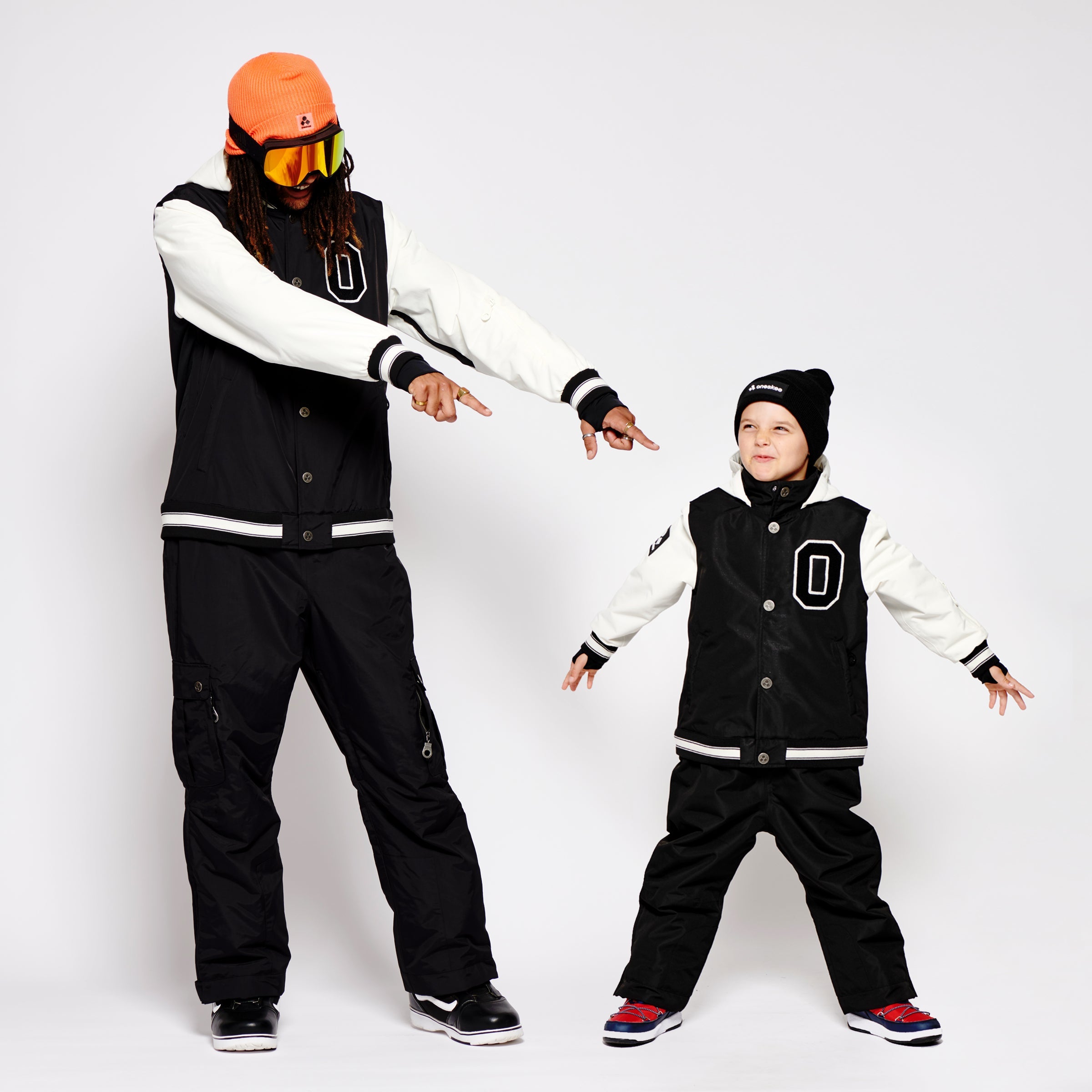 Kids 2-in-1 Snow Suit, Black Varsity