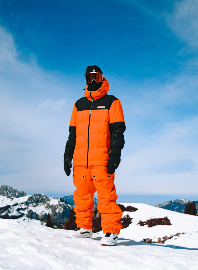 Orange ski suit shop