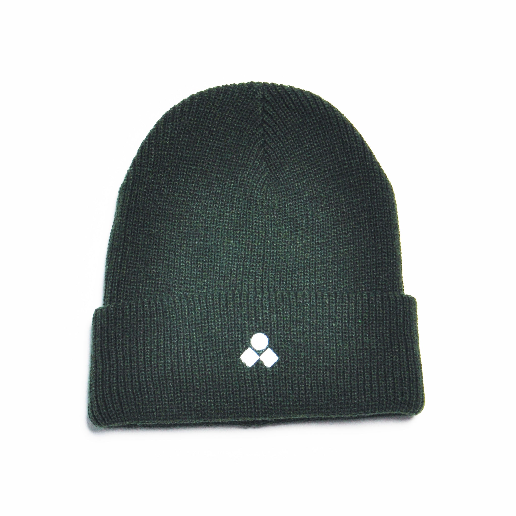 Ribbed Logo Beanie, Bottle Green