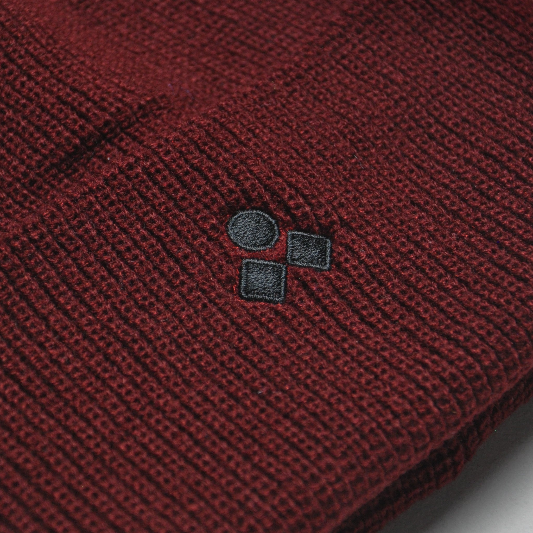 Ribbed Logo Beanie, Burgundy