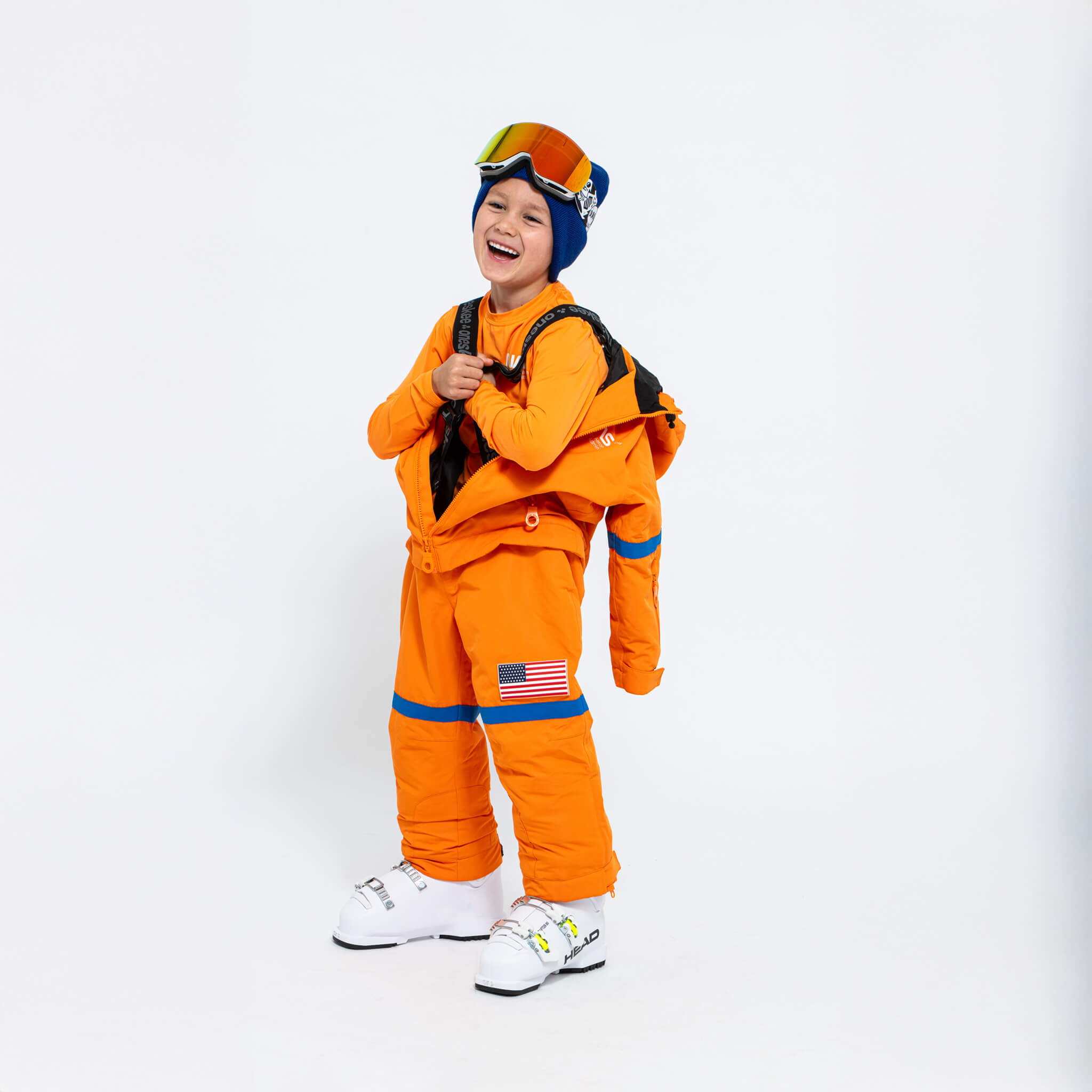 Kids 2-in-1 Snow Suit, Orange NASA - Oneskee EU