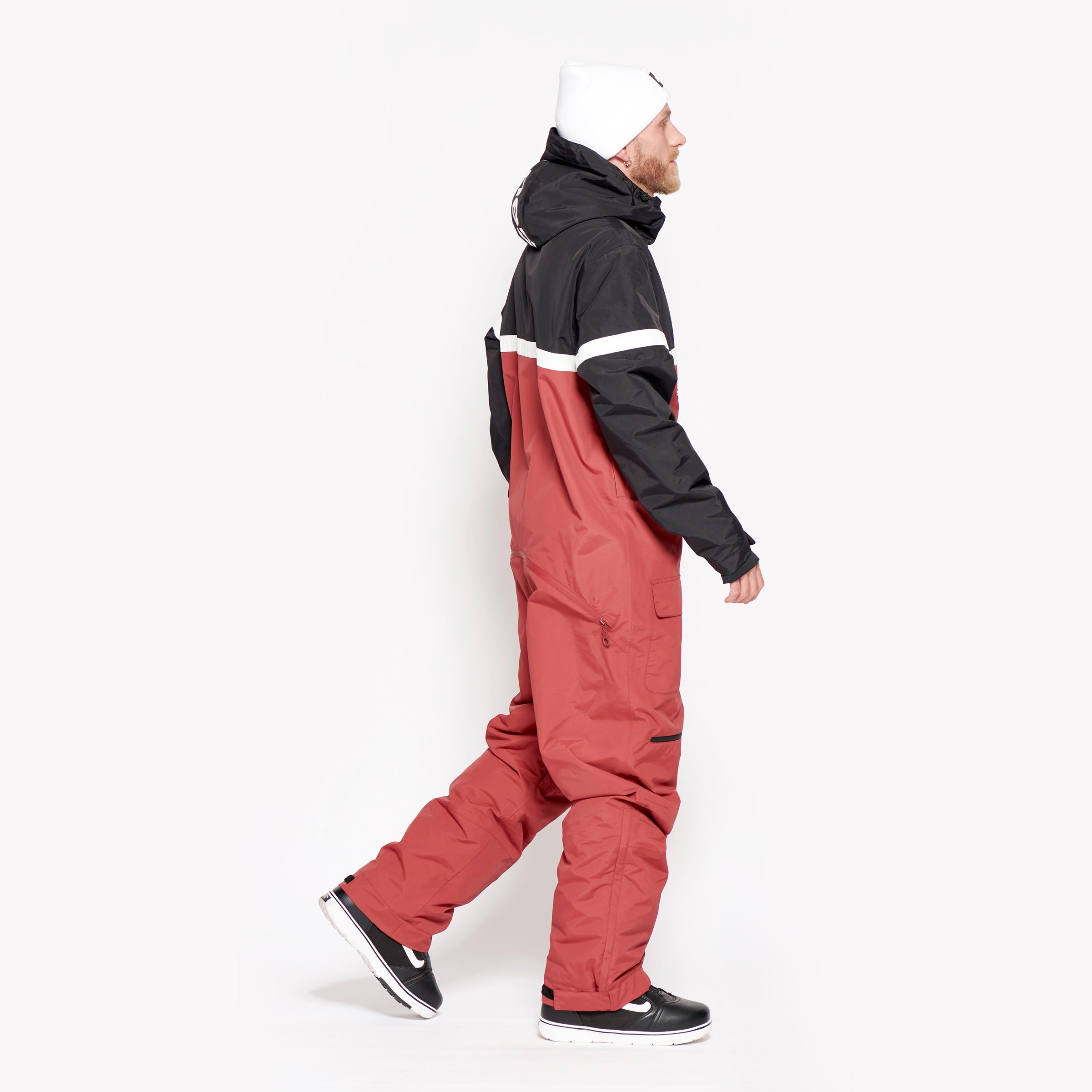 Men's Snow Suit, Burgundy & Black