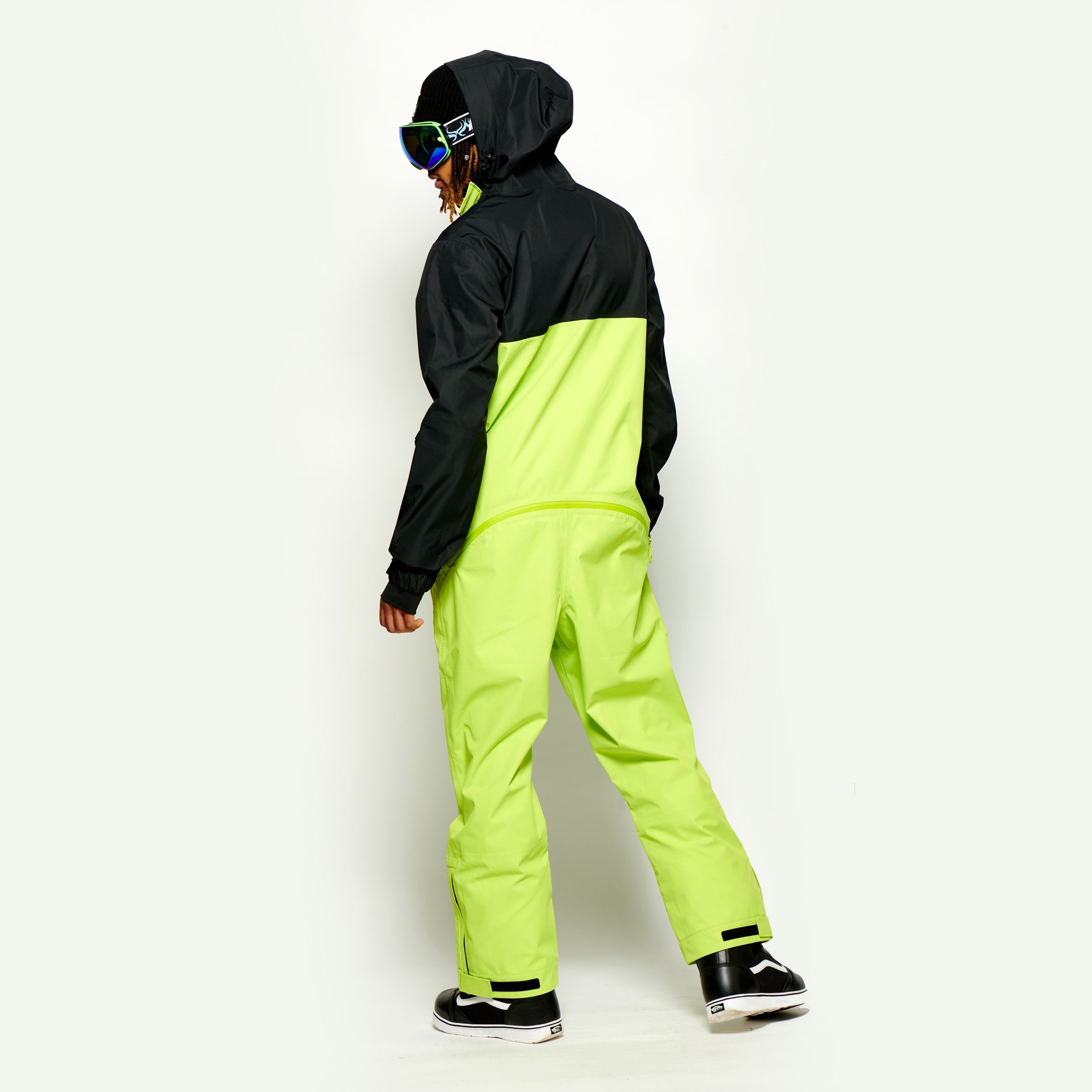 Lightweight One Piece Ski Suit  Lime & Black Oneskee - Oneskee EU
