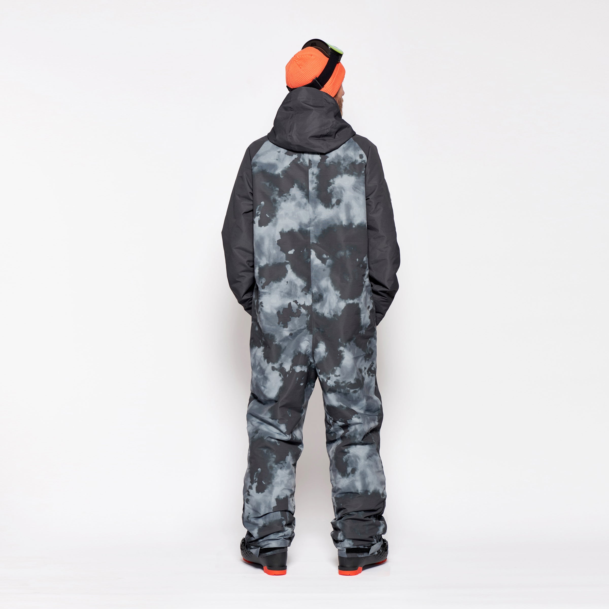 Men's Snow Suit, Black Tie Dye