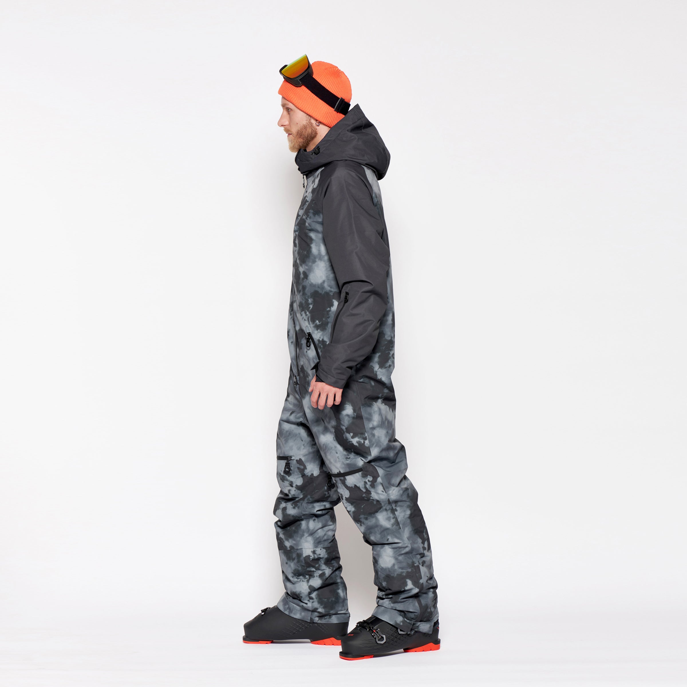 Men's Snow Suit, Black Tie Dye