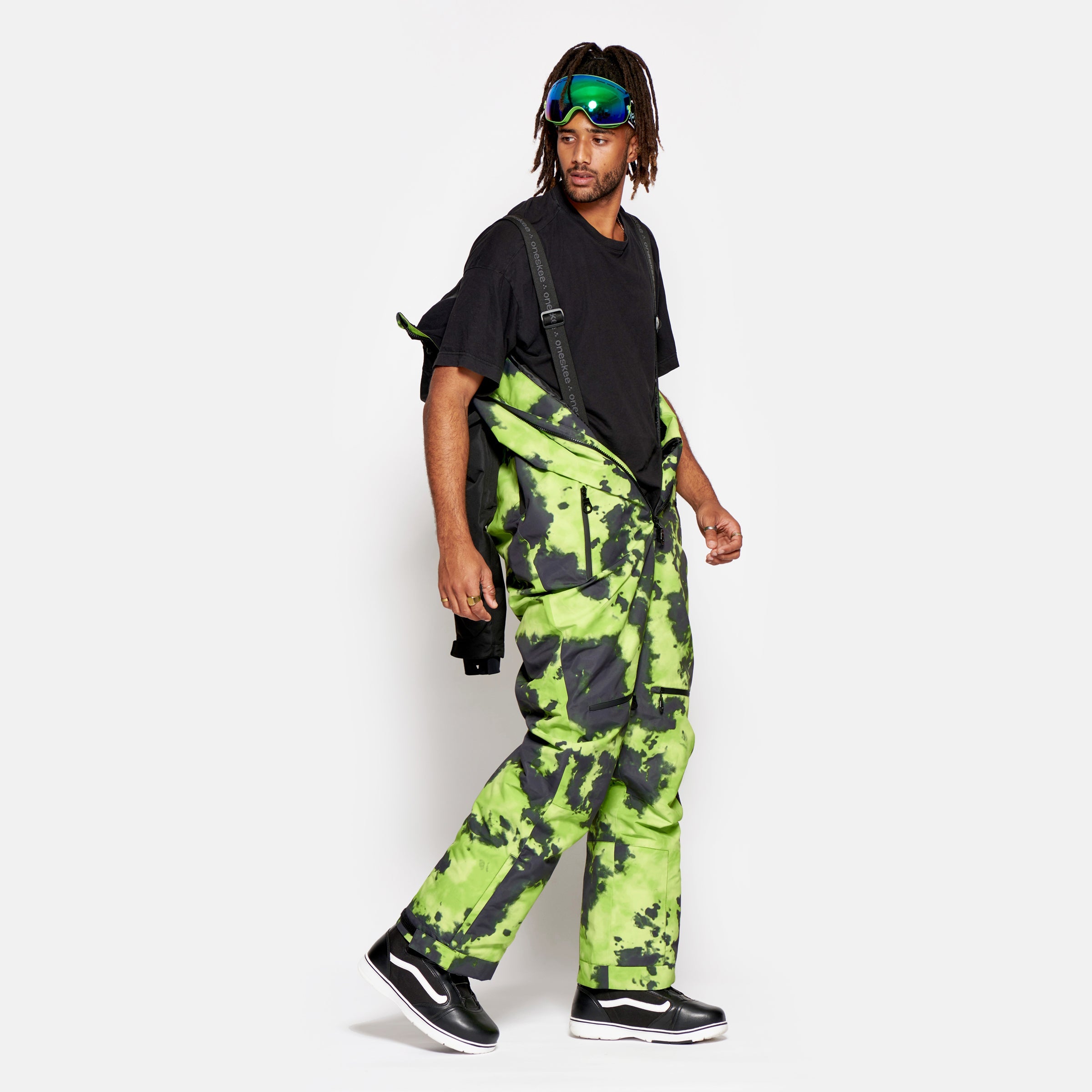 Men's Snow Suit, Green Tie Dye