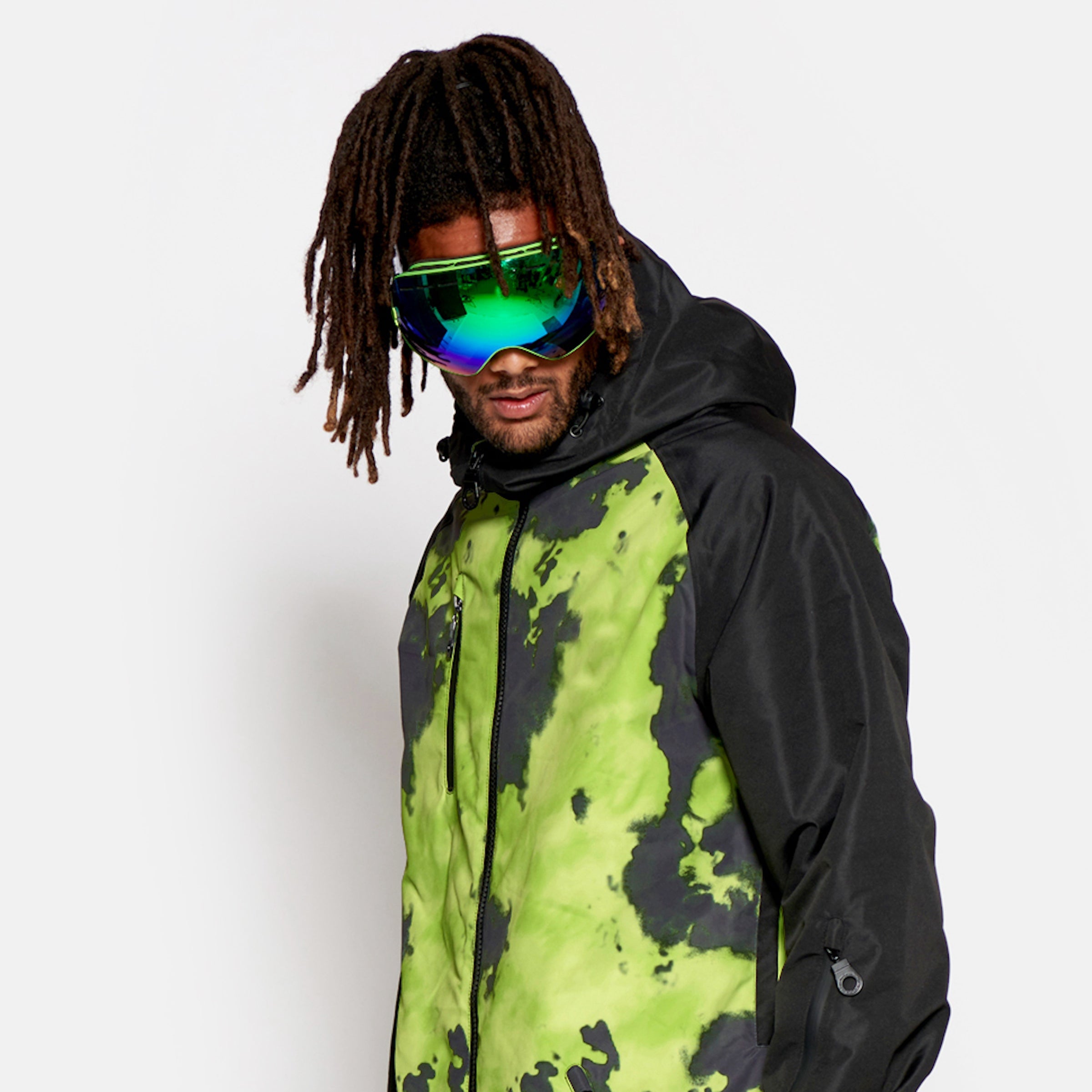 Men's Snow Suit, Green Tie Dye