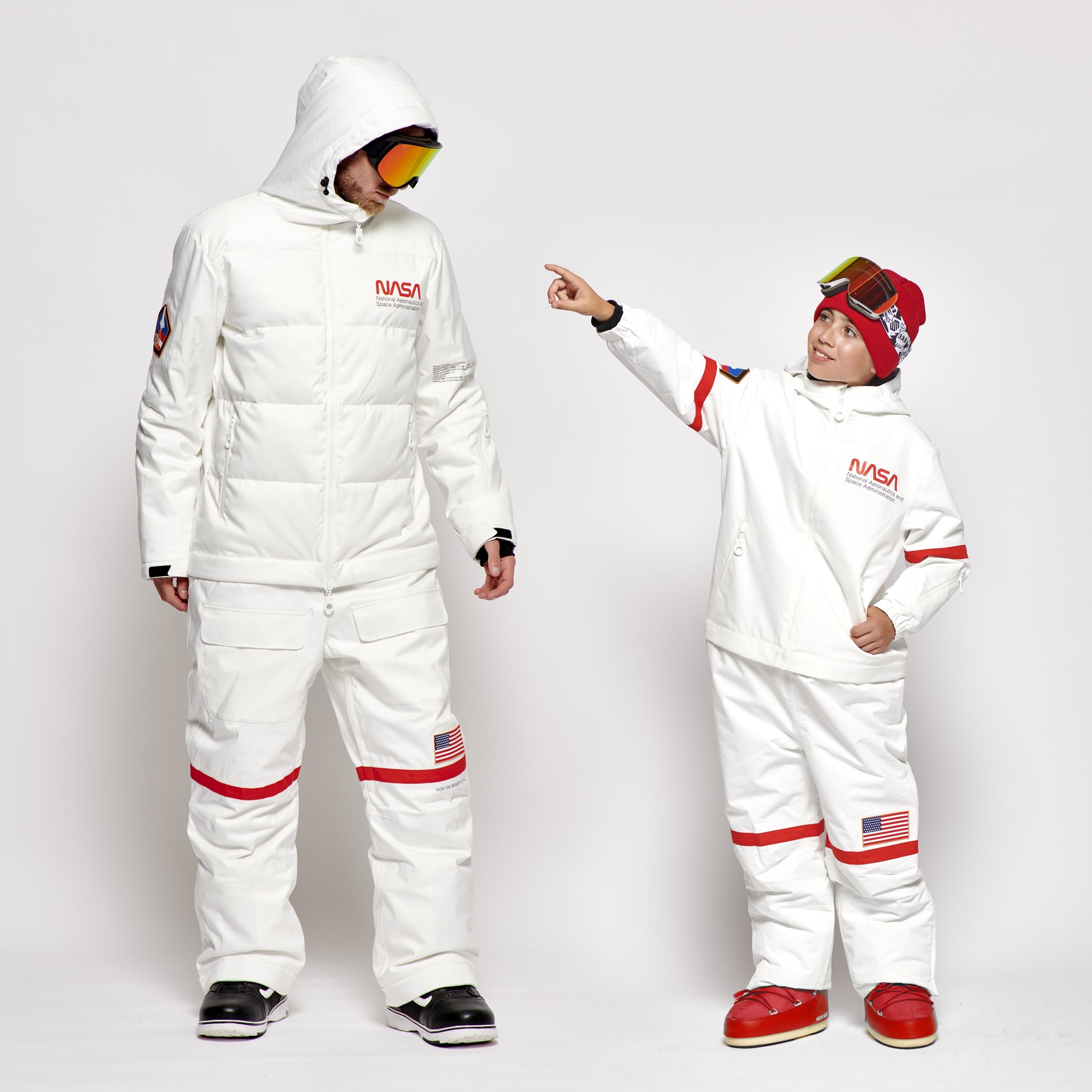 Kids 2-in-1 Snow Suit, White NASA