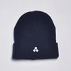 Ribbed Logo Beanie, Navy