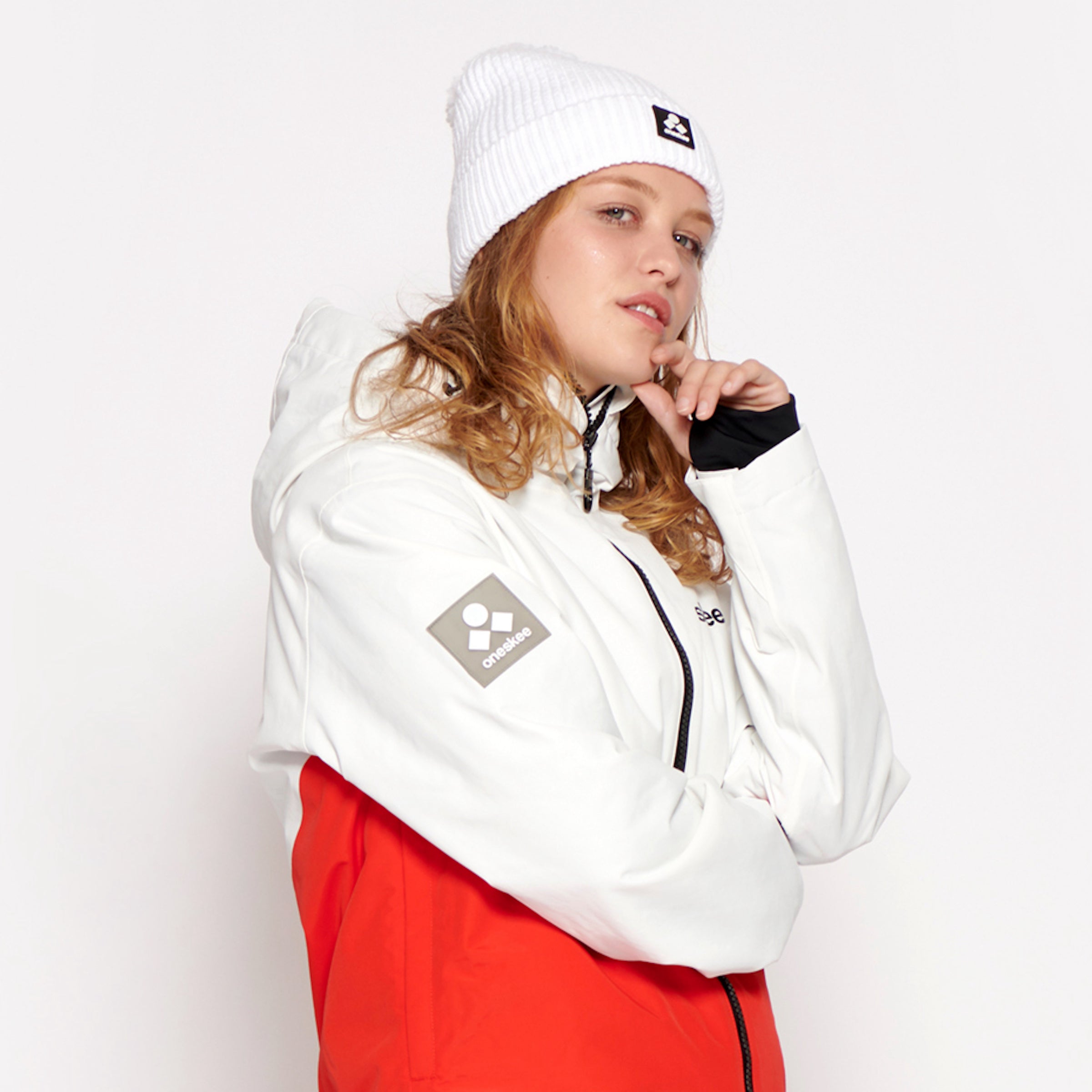 Women's Snow Suit, Red & White