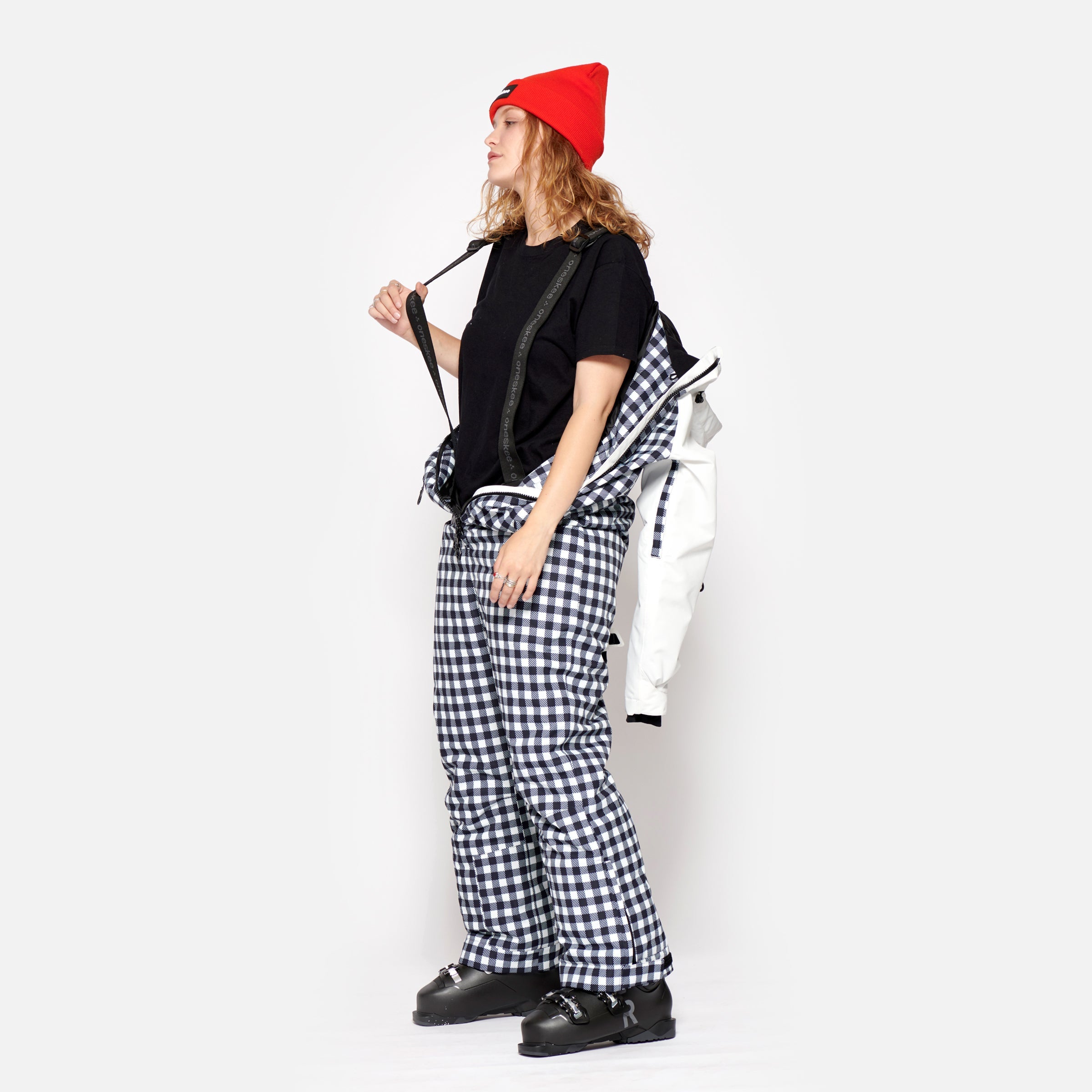 Women's Snow Suit, Black Gingham