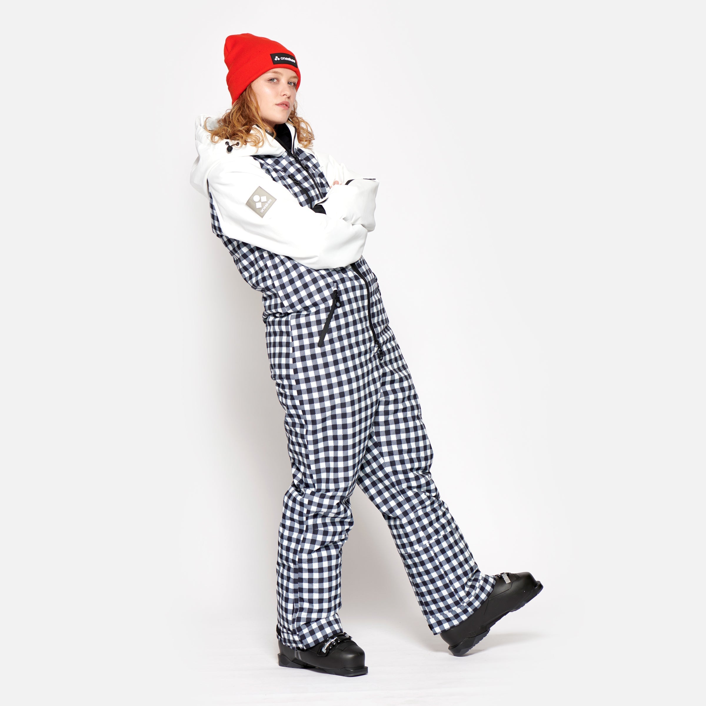 Women's Snow Suit, Black Gingham