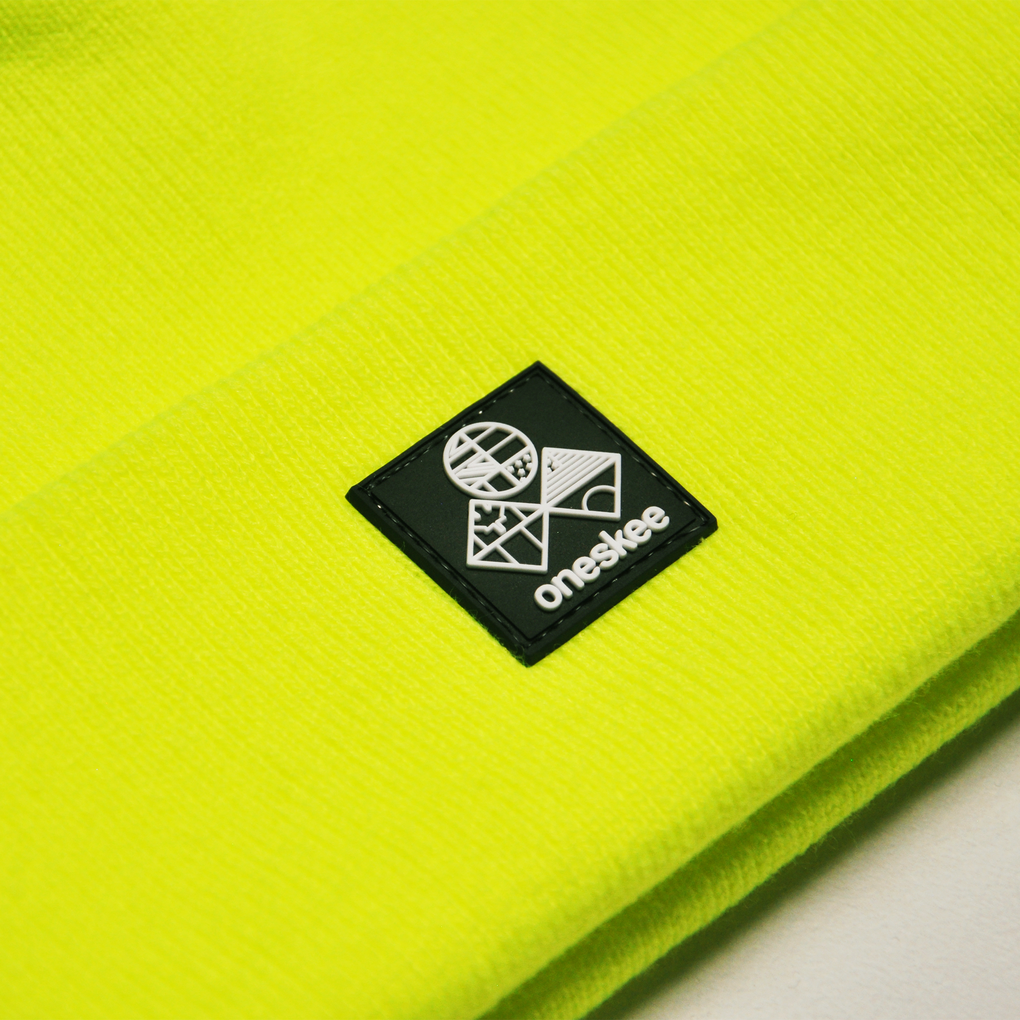 Flag Logo Beanie, Neon Yellow