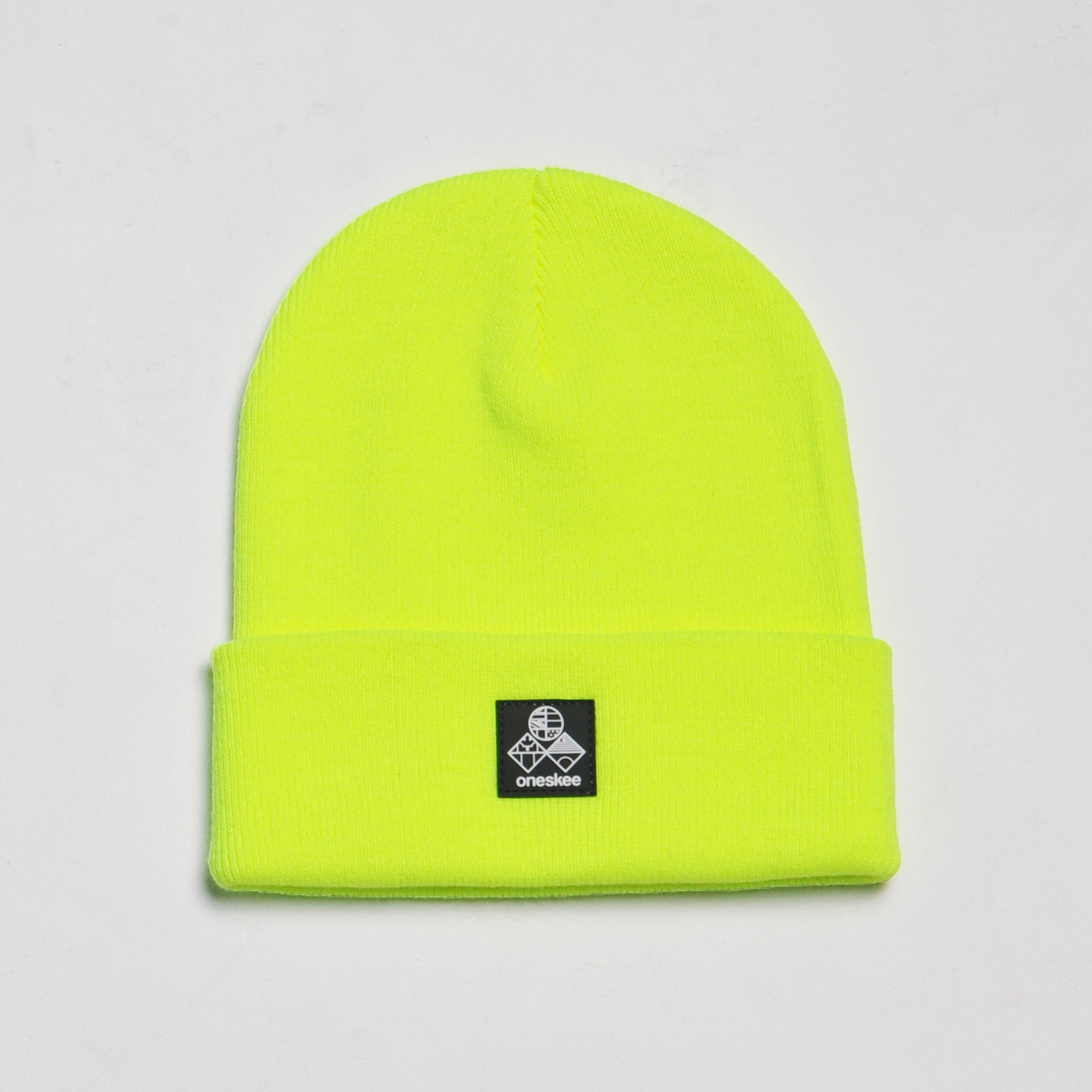 Flag Logo Beanie, Neon Yellow