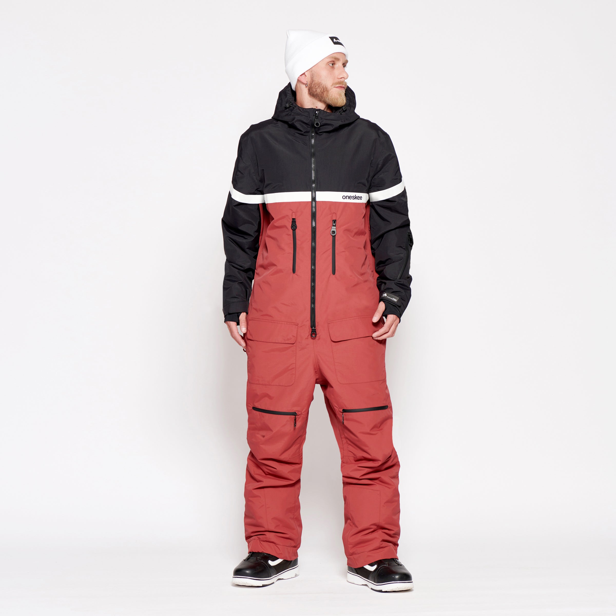 Men's Snow Suit, Burgundy & Black