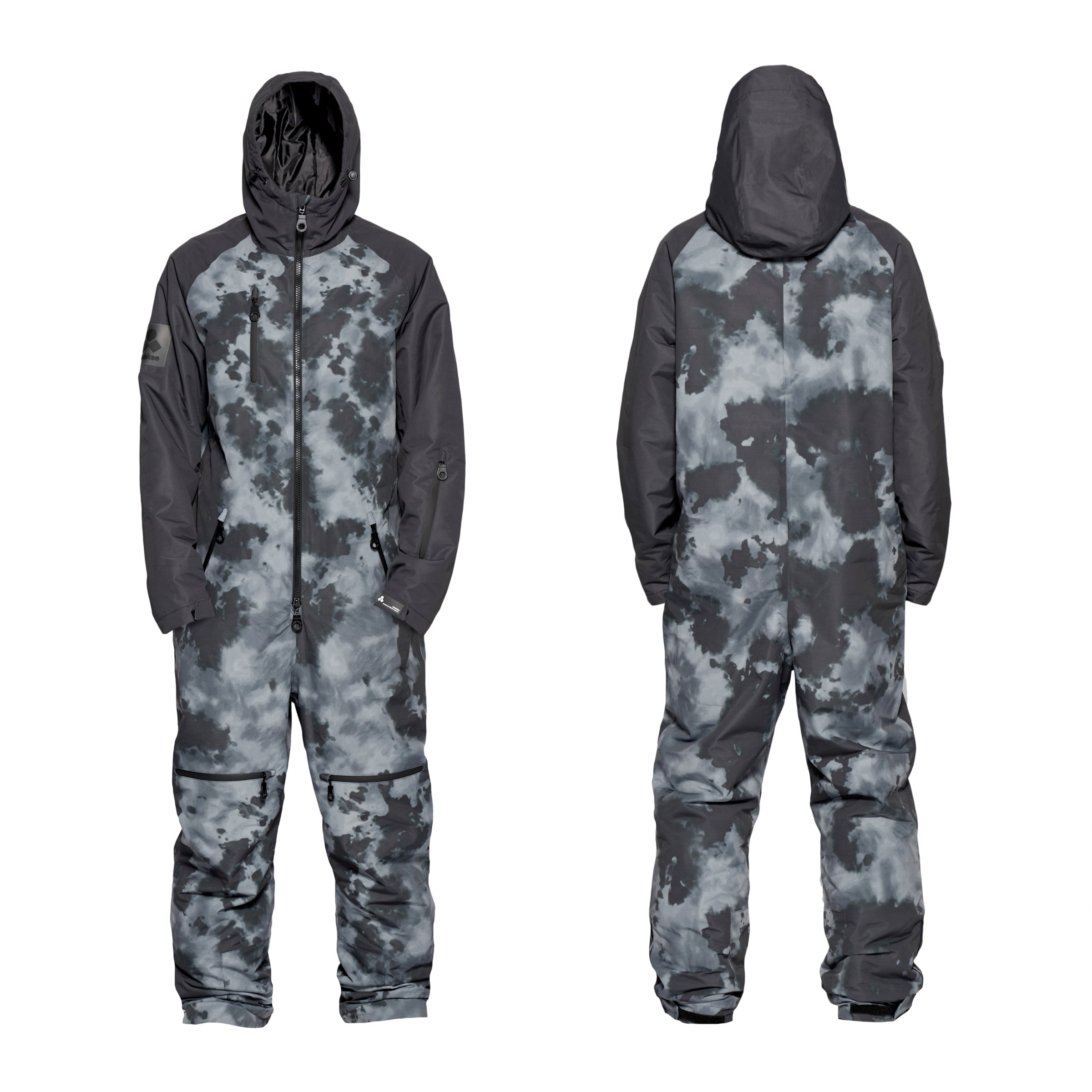 Men's Snow Suit, Black Tie Dye