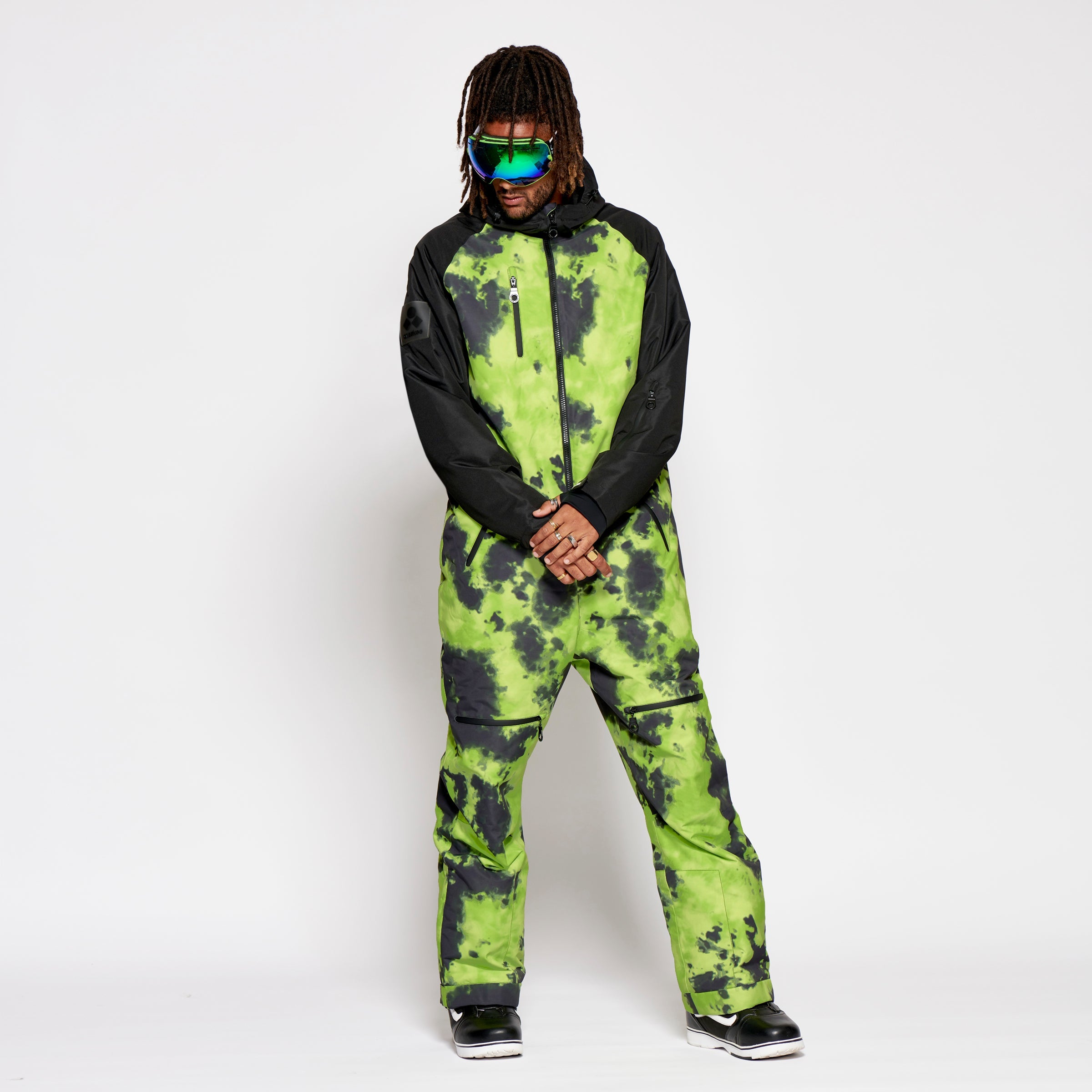 Men's Snow Suit, Green Tie Dye