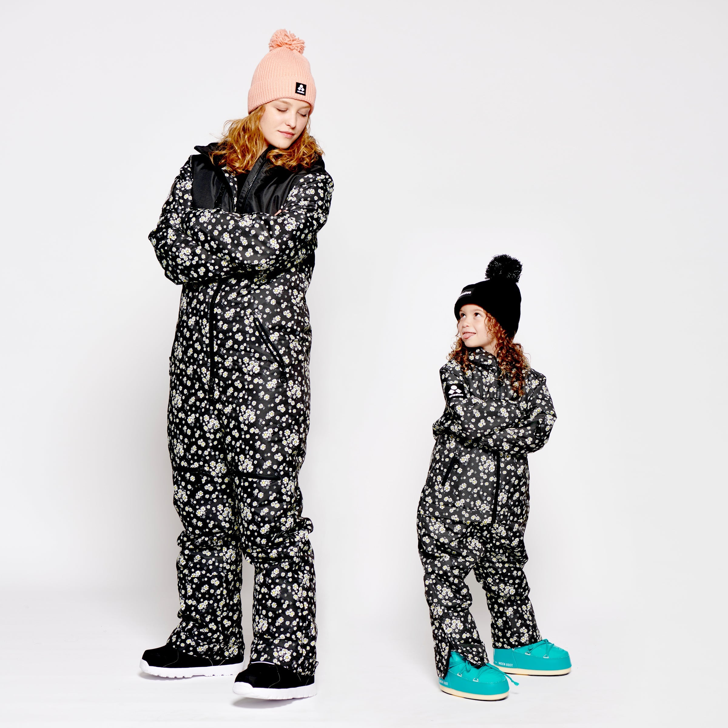 Kids 2-in-1 Snow Suit, Black Floral