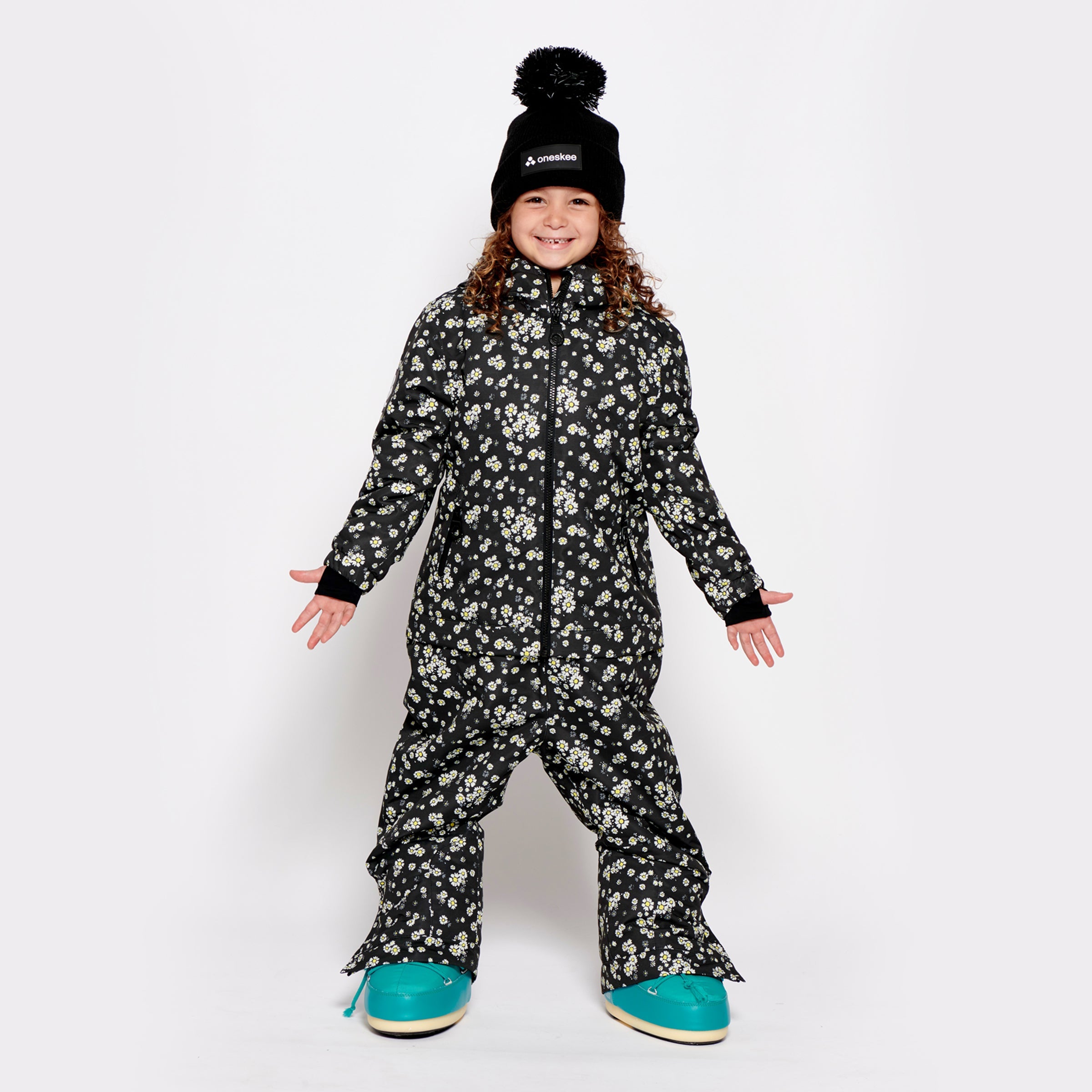 Kids 2-in-1 Snow Suit, Black Floral