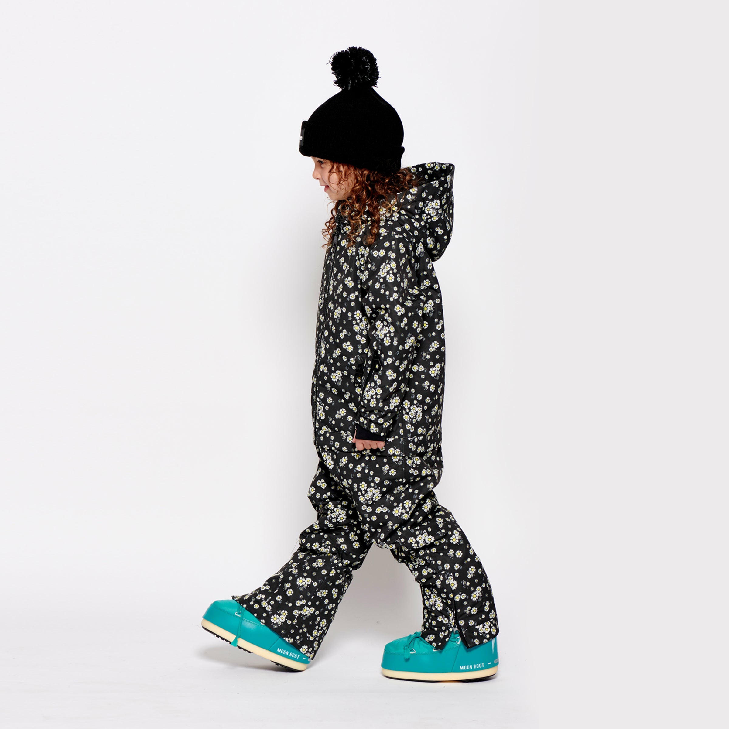 Kids 2-in-1 Snow Suit, Black Floral