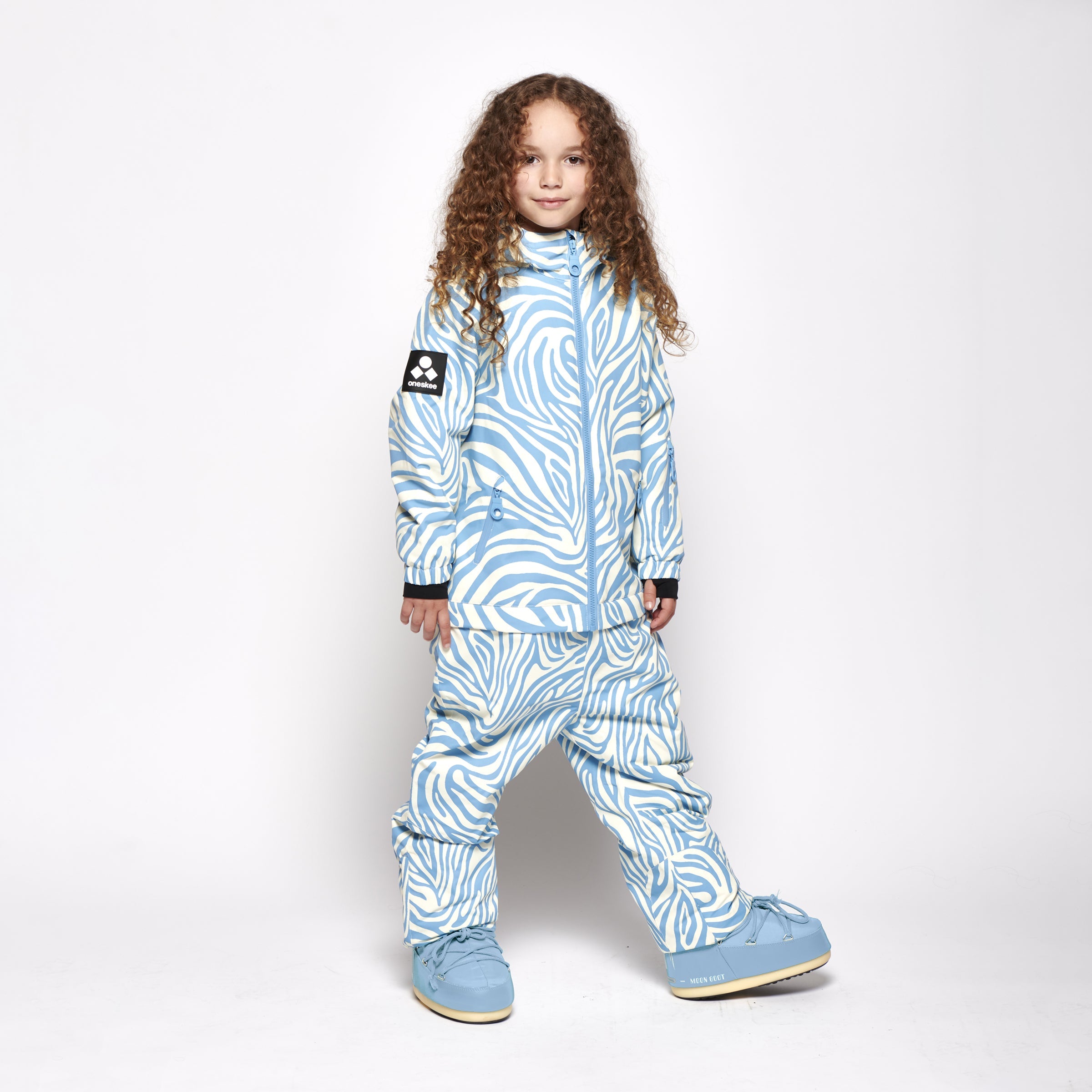 Kids 2-in-1 Snow Suit, Blue Zebra