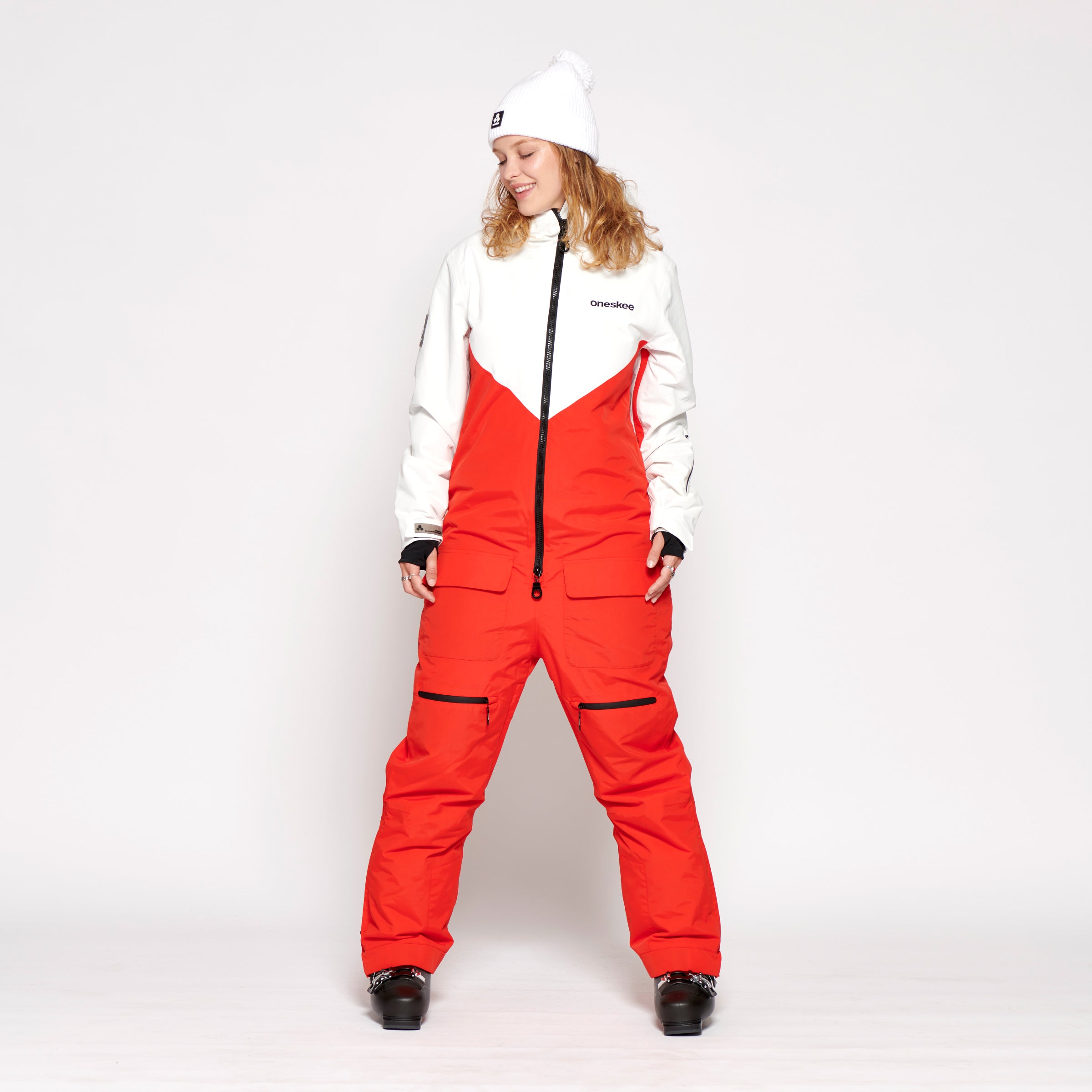 Women's Snow Suit, Red & White