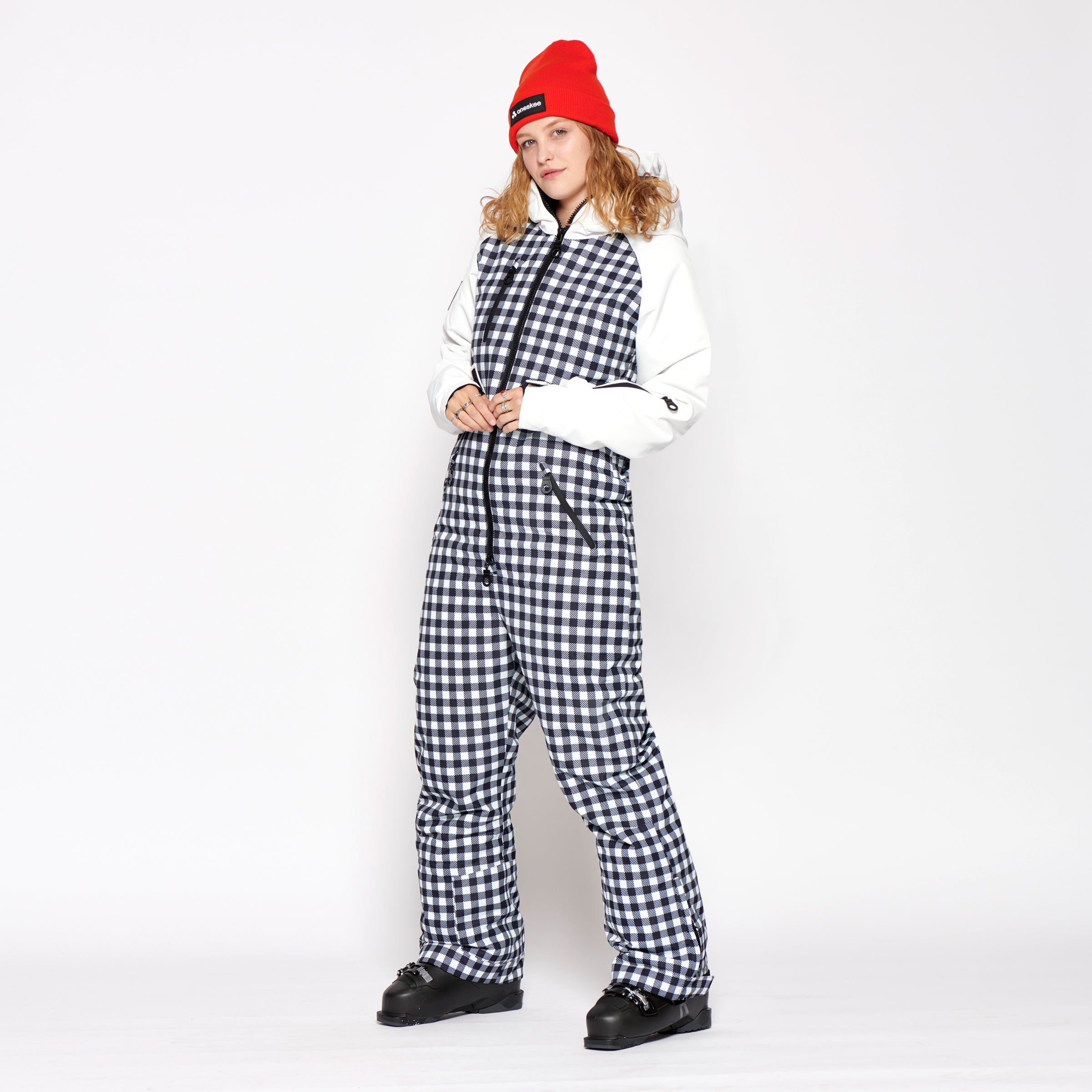 Women's Snow Suit, Black Gingham